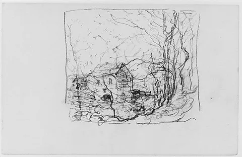 Henry Ward Ranger, View of House Through Trees (from Sketchbook)