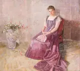 Karl Mediz, Portrait of Frau von Birkenreuth, 'Das Lila Staatskleid'