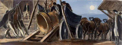 Gifford Beal, Liberty Bell Brought to Allentown (mural study, Allentown, Pennsylvania Post Office)