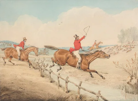 Henry Thomas Alken, Jumping a Low Rail and a Brook