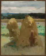 Zdzisław Jasiński, Rye sheaves in the field, study for the triptych “Bread”