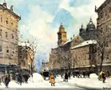 Antal Berkes, Winter Street Scene (Téli városrészlet)
