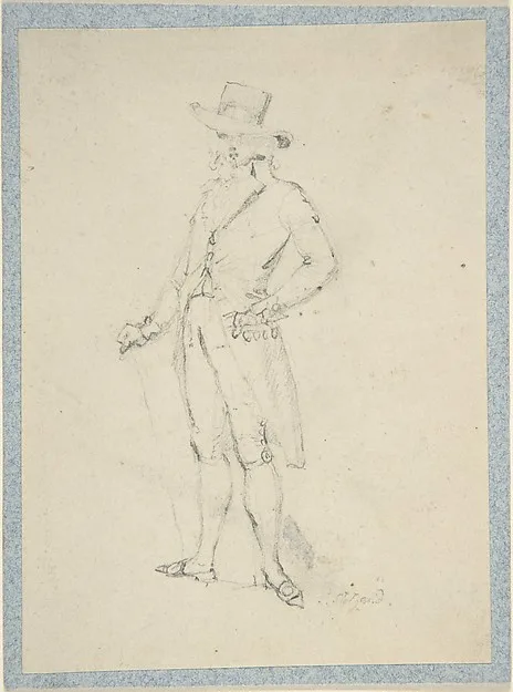 Thomas Stothard, Man in broad brimmed hat (sketchbook page)