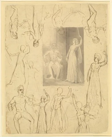Thomas Stothard, Design for a Book Illustration of Circe and Odysseus [recto]