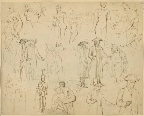 Thomas Stothard, Roger de Coverley and the Gypsies [verso]