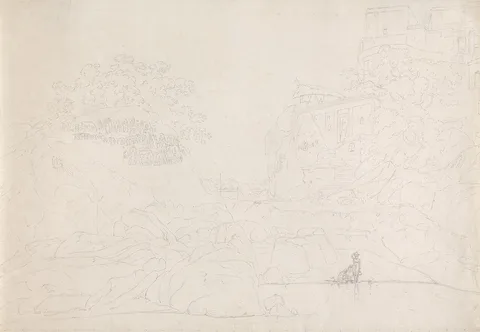Thomas Daniell, S.E. Fakeer's (Fakir's) Rock in the River Ganges near Sultaungunge