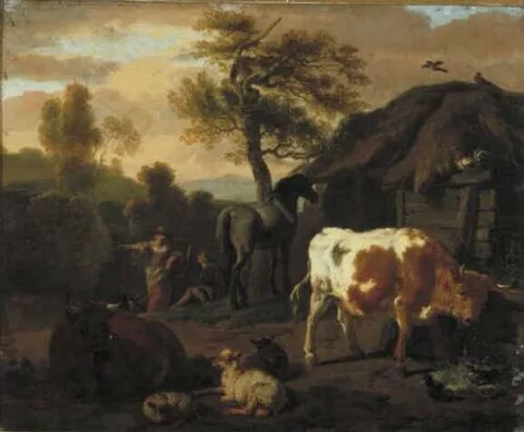 Dirck van der Bergen, Landscape with Animals