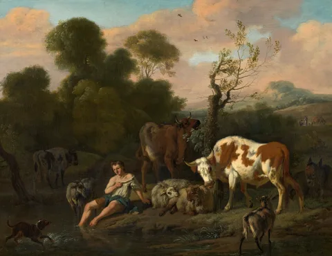 Dirck van der Bergen, Landscape with a Shepherd