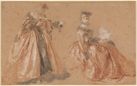 Nicolas Lancret, Two Elegant Women in Polish Dress