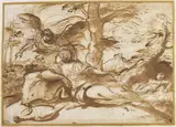 Pier Francesco Mola, The Angel Appearing to Hagar in the Desert (recto)