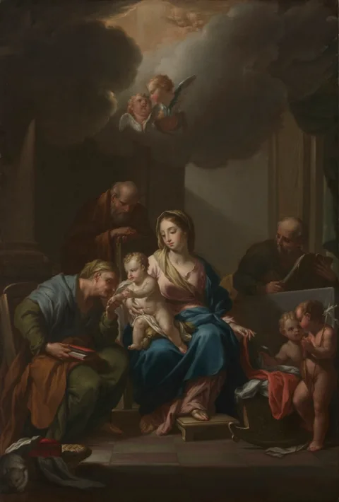 Francesco Trevisani, Presentation Sketch for "The Holy Family with Saints Anne, Joachim, and John the Baptist" (for Santa Maria in Via Lata, Roma)