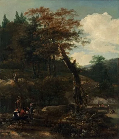 Adam Pynacker, Wooded Landscape with Travelers