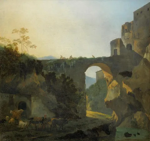 Adam Pynacker, Travellers on a bridge