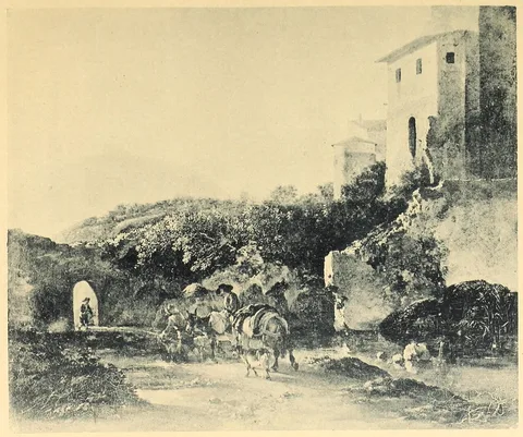 Adam Pynacker, Landscape with shepherds on mules