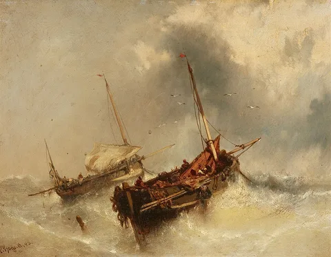Charles Hoguet, Two boats on the Stormy Sea