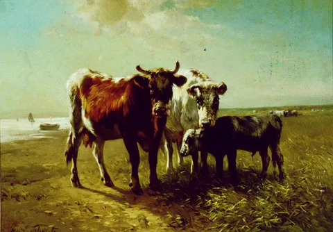 Henry Schouten, Cattle on a Beach