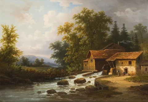 Cölestin Brügner, Landscape with a Mill