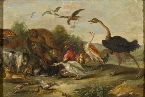 Jan van Kessel the Elder, Battle between Owls and Quadrupeds