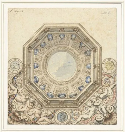 Pierre Mignard, Ontwerp voor een plafond met koepel