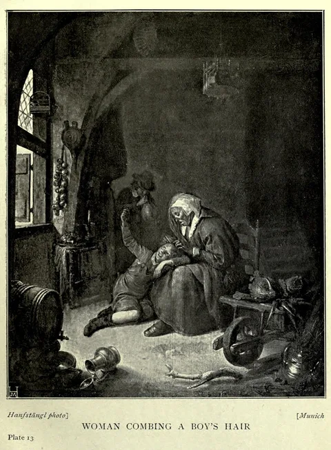 Gerard Dou, A Woman combing a Boy's Hair