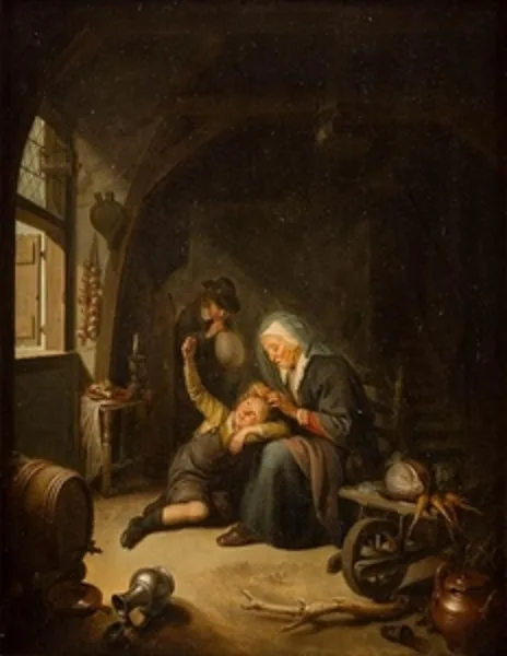 Gerard Dou, A Woman combing a Boy's Hair