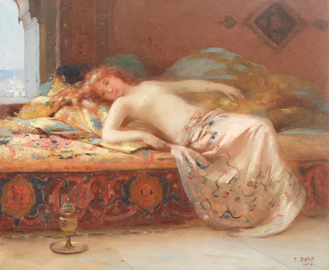Pierre Auguste Bellet, Oriental Interior (Odalisca at Constantinople)