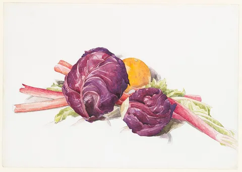 Charles Demuth, Red Cabbages, Rhubarb and Orange