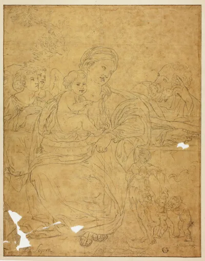 Francesco Albani, Holy Family with Two Angels