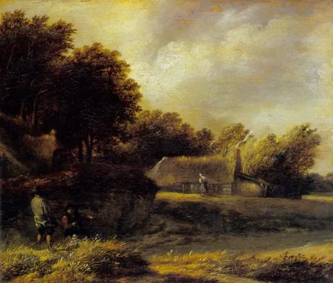 Meindert Hobbema, Fishermen's cottages in the dunes