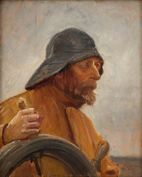 Michael Ancher, A helmsman wearing a sou'wester.