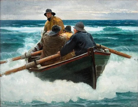 Michael Ancher, In over the barrow.