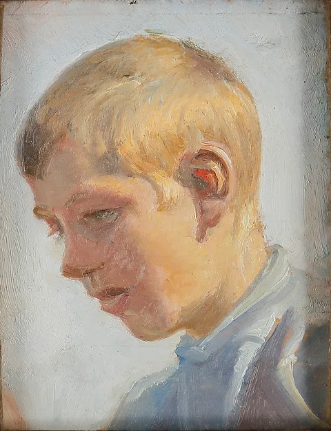 Michael Ancher, Portrait of a boy. Study.
