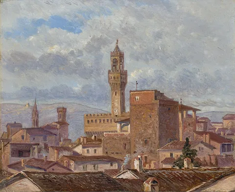 Carl Gustav Carus, View of Florence with Palazzo Vecchio