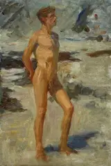 Henry Scott Tuke, Boy on Beach