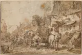 Isaac van Ostade, Workmen before an Inn