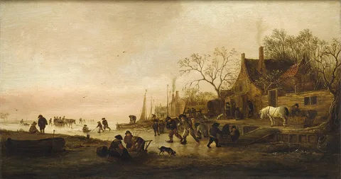 Isaac van Ostade, Skating on a river