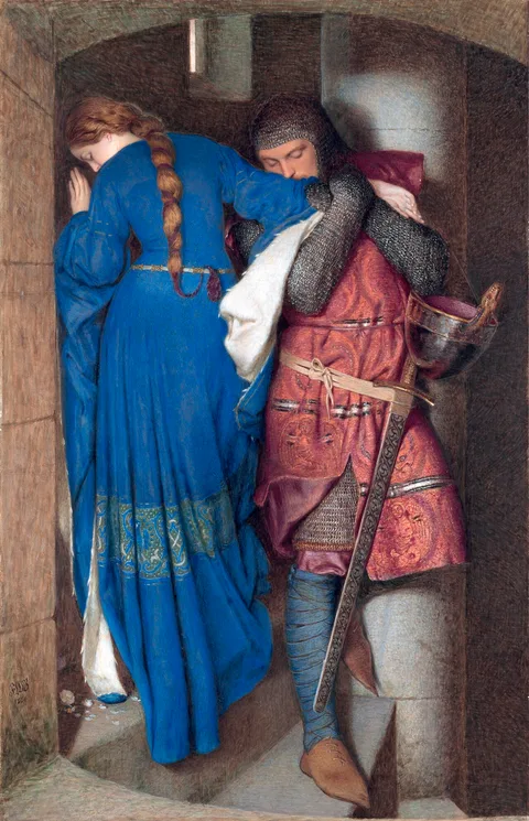 Frederic William Burton, Hellelil and Hildebrand, the meeting on the turret stairs