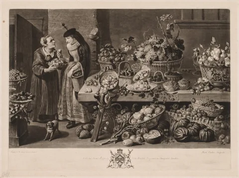 Richard Earlom, The Four Markets:  The Fruit Market