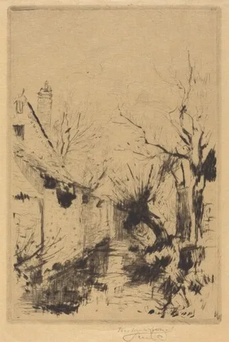 Théodore Roussel, A Little Brook in Winter, Wiltshire