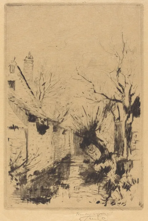 Théodore Roussel, A Little Brook in Winter, Wiltshire