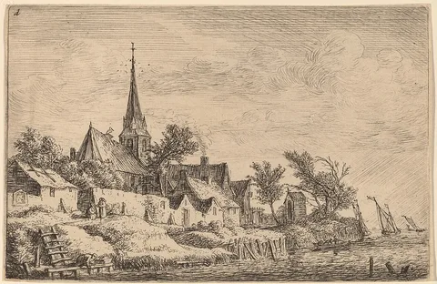 Antonie Waterloo, Village Steeple at the Seaside
