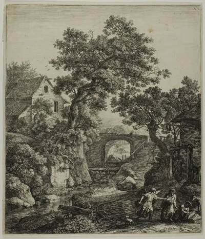 Antonie Waterloo, Landscape with Zipphorah and her Son, from Six Landscape Subjects from the Old Testament