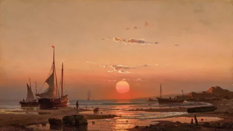 Mauritz de Haas, Ships at Sunset
