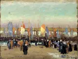 George Elmer Browne, Harbor Scene with Fishing Boats