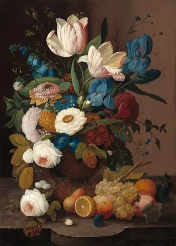 Severin Roesen, Still Life, Flowers, and Fruit