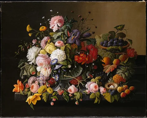 Severin Roesen, Still Life: Flowers and Fruit