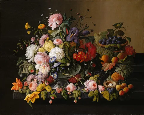 Severin Roesen, Still Life: Flowers and Fruit