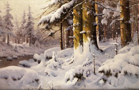 Walter Moras, Wintry forest landscape