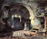 Ernst Erwin Oehme, View in a Ruined Chapel