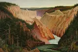 Grafton Tyler Brown, A Canyon River with Pines and Figures (Yellowstone)